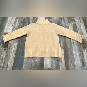 TOPSHOP Sweater Medium 8/10 Carmel Brown Mock Neck Pullover Knit Tunic